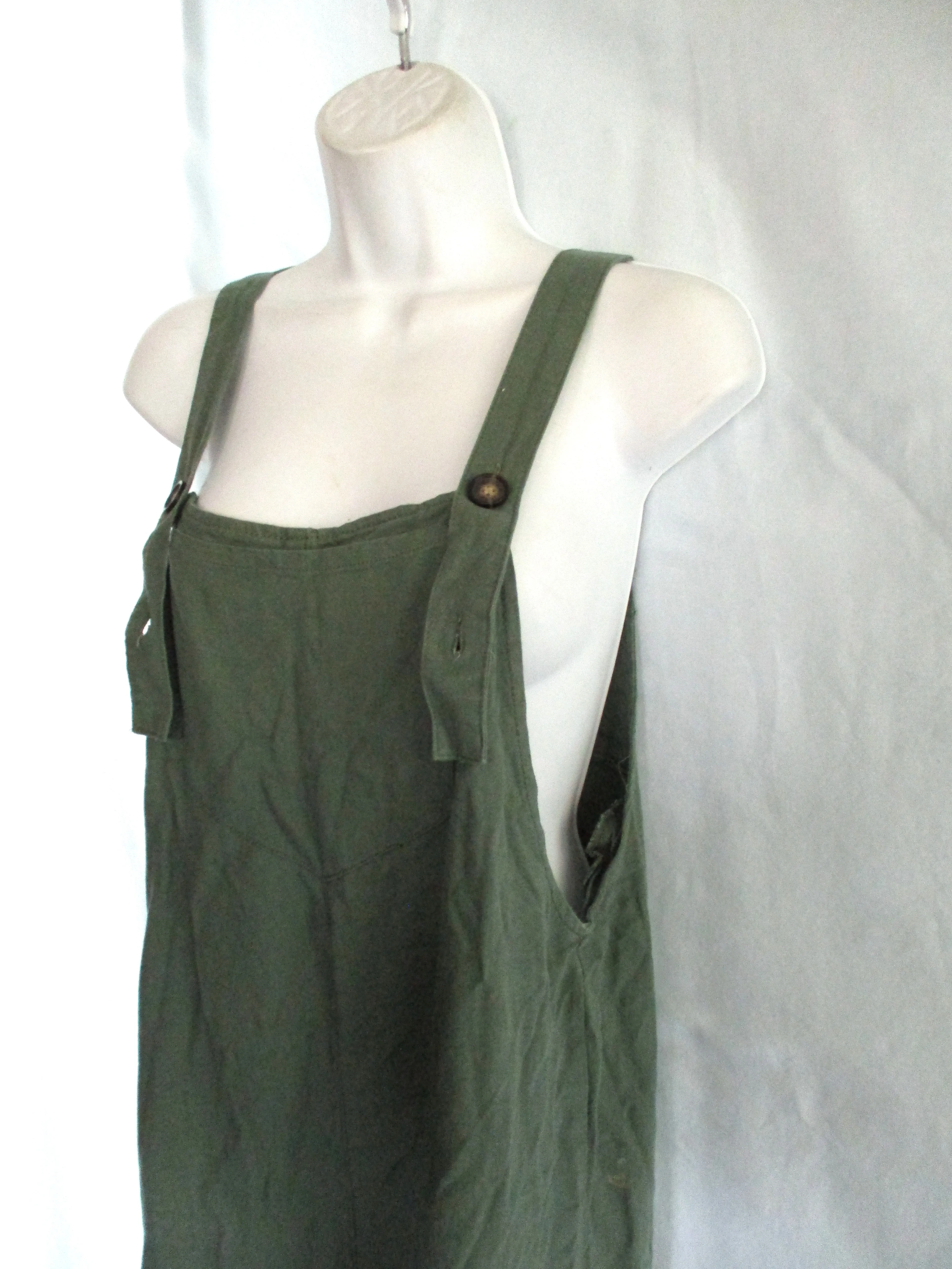 CALI 1850 Jumpsuit Overalls S Pockets Boho Sage Green