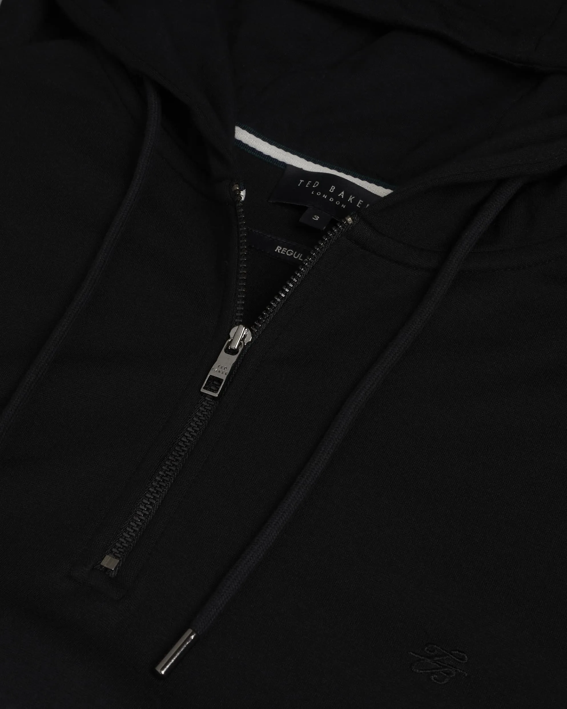 Caproe Long Sleeve Zip Neck Hoodie Black