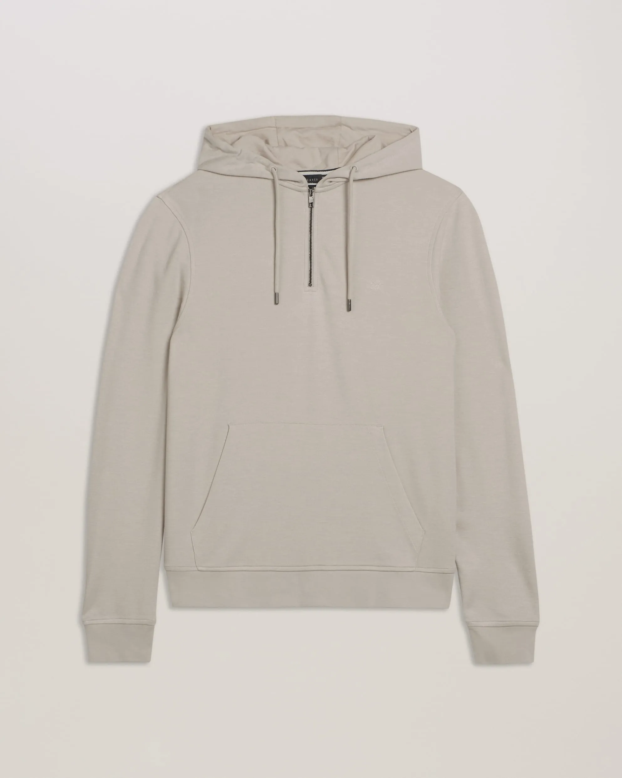 Caproe Long Sleeve Zip Neck Hoodie Stone