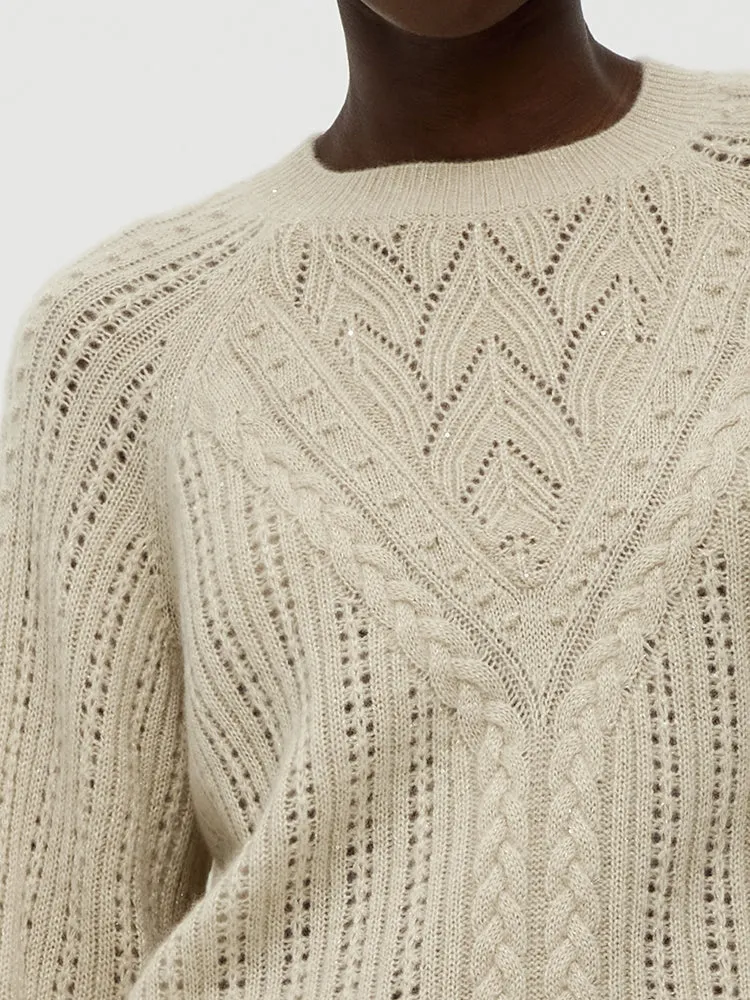 Cashmere Cable Knit Women Sweater