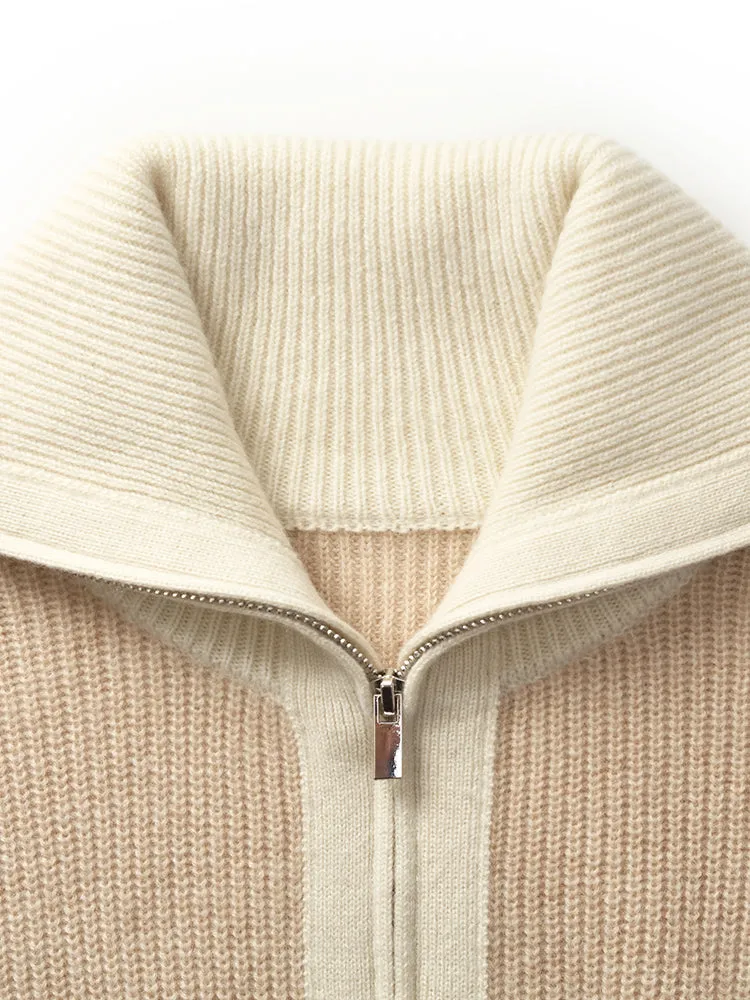 Cashmere Stand Collar Women Cardigan