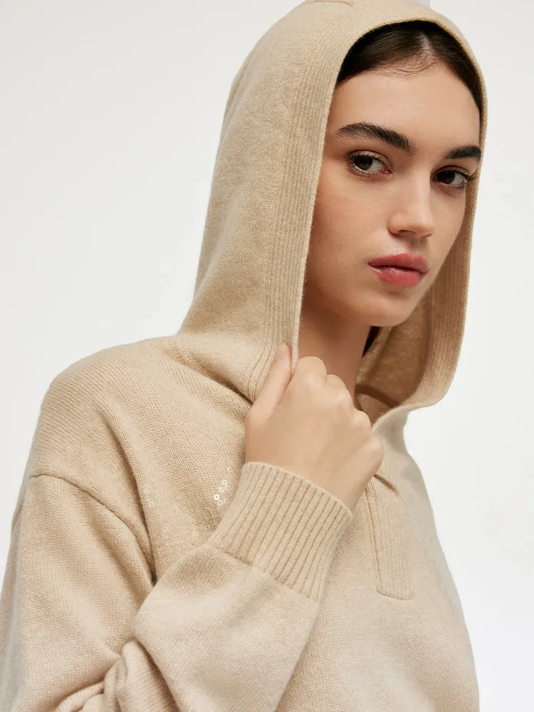 Cashmere Women Knit Hoodie