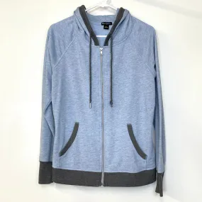 Champion Elite Hoodie Sweatshirt | L | Light Blue | Full-Zip L/s | EUC