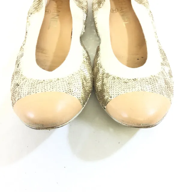 Chanel Sequin Ballet Flats. Size 37.5