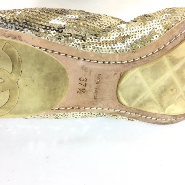 Chanel Sequin Ballet Flats. Size 37.5