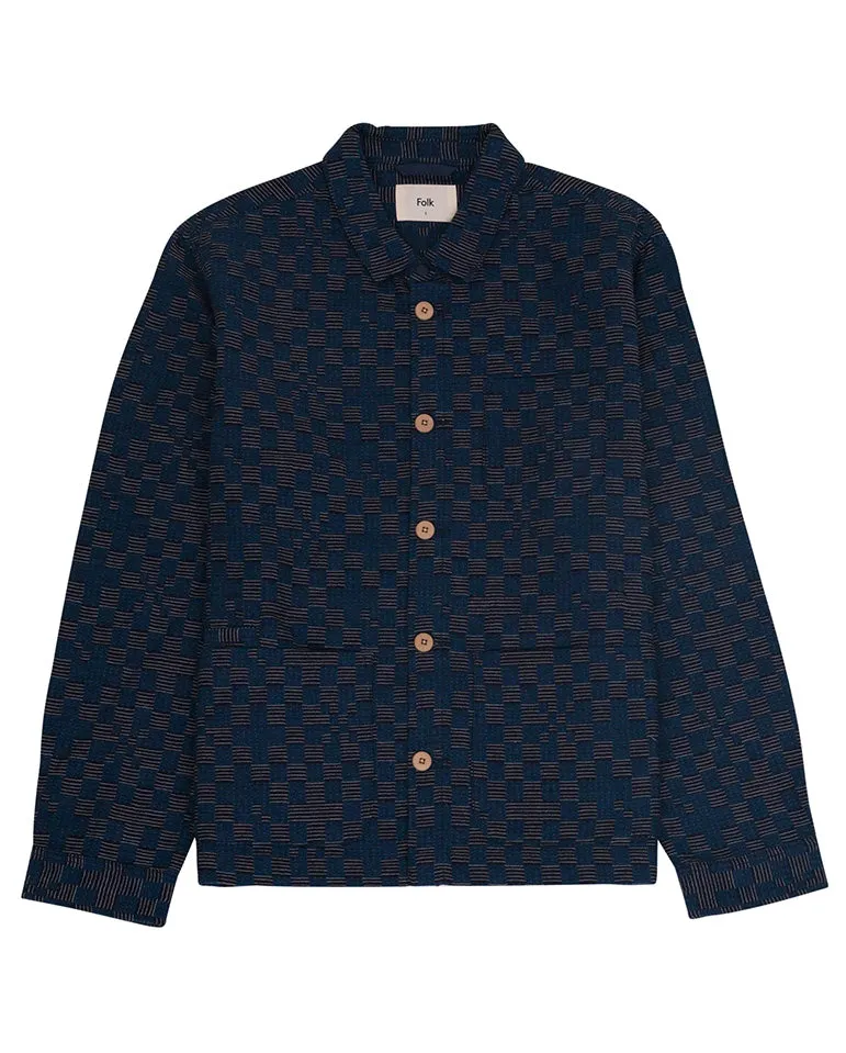 Checkerboard Assembly Jacket Indigo Checkerboard