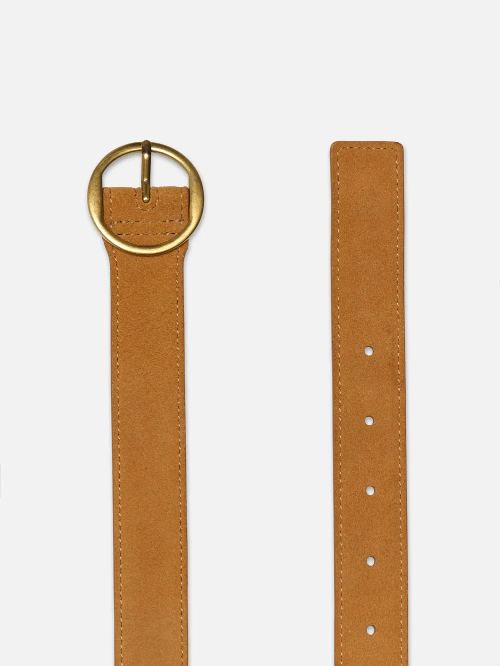 Circle Belt -- Tan Suede