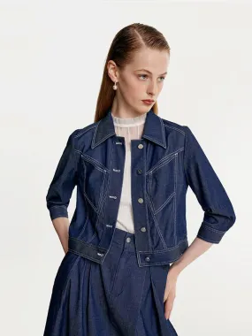 Cool Three-quarters Sleeve Denim Jacket