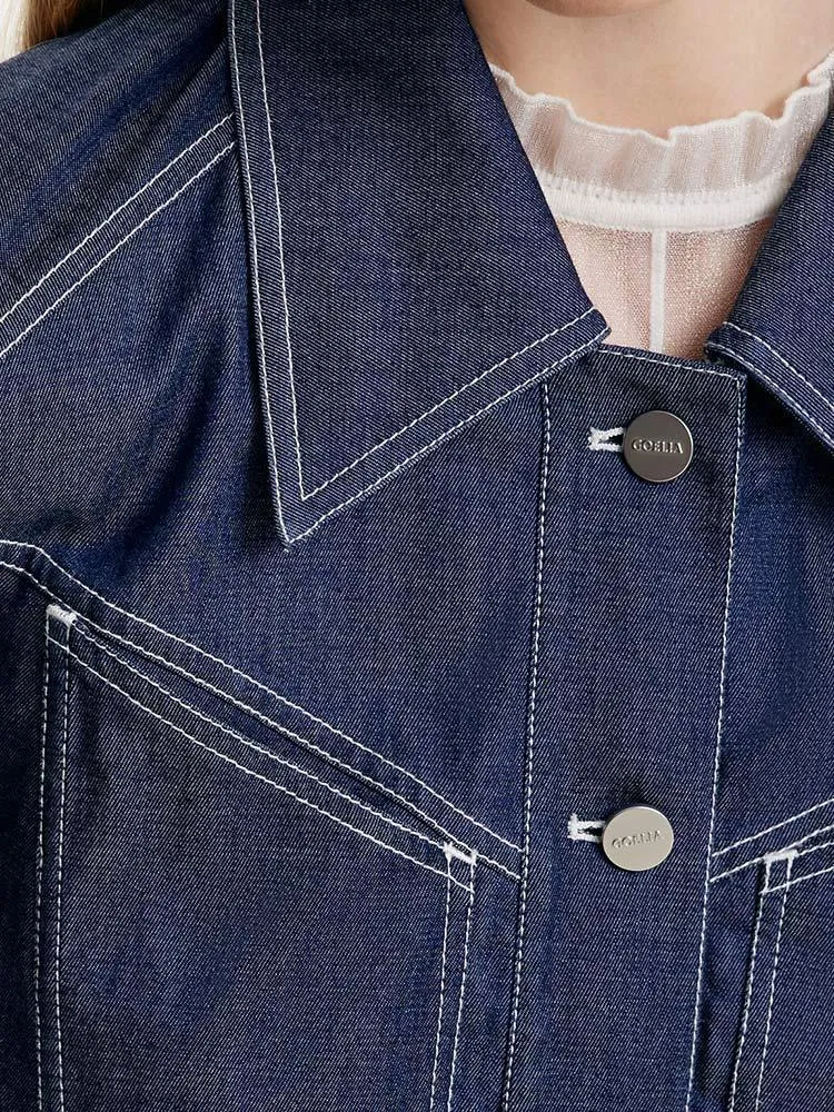 Cool Three-quarters Sleeve Denim Jacket