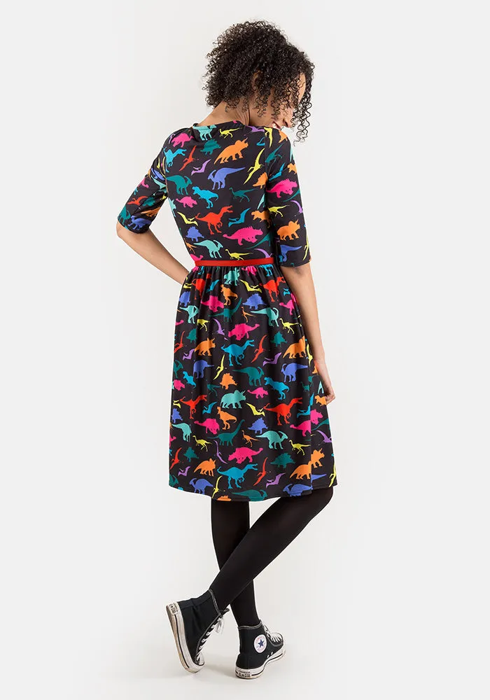 Cora Multicoloured Dinosaur Print Dress