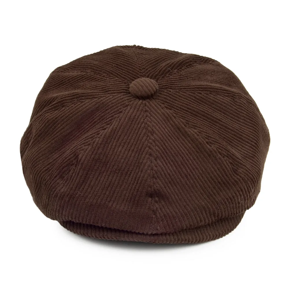 Corduroy Newsboy Cap - Brown