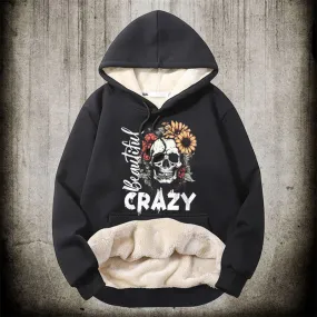 Crazy Flower Sugar Skull Fleece Hoodie