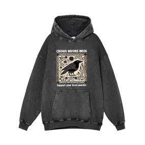 Crows Before Bros Vintage Washed Hoodie