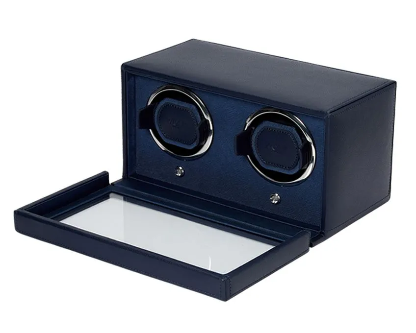 Cub Double Watch Winder with Cover, Navy