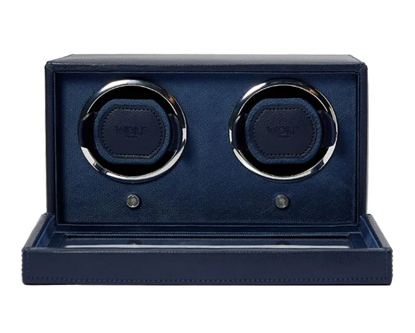 Cub Double Watch Winder with Cover, Navy