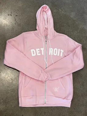 Detroit Classic Tri-Blend Zip Hoodie / White   Bubblegum / Unisex