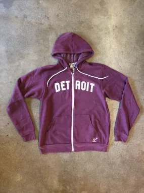 Detroit Classic Tri-Blend Zip Hoodie / White   Heather Maroon / Unisex