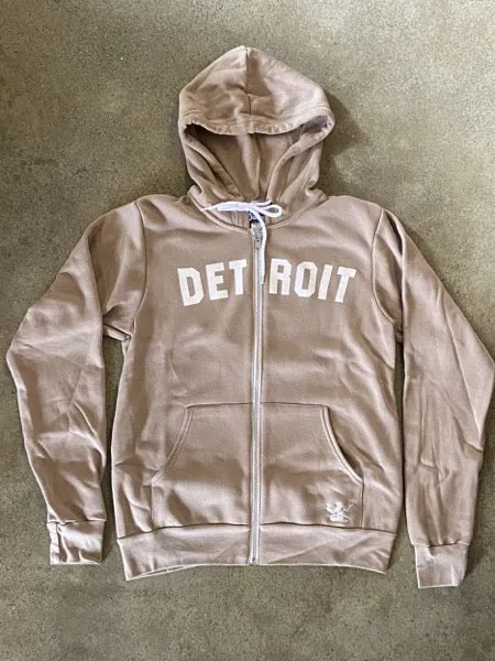 Detroit Classic Tri-Blend Zip Hoodie / White   Sand Dune Heather / Unisex