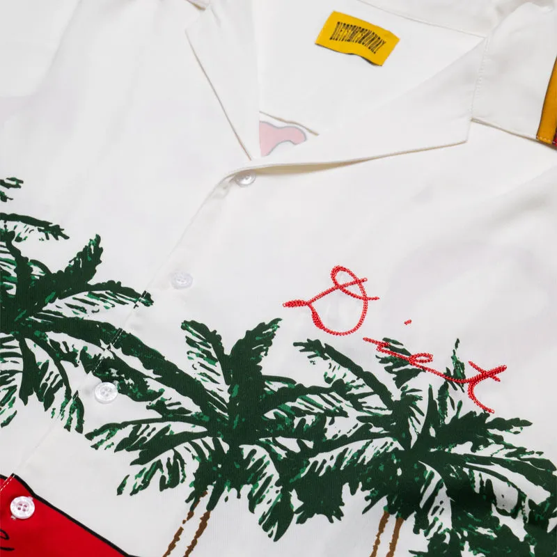 Diet Starts Monday Palm Button Up - White