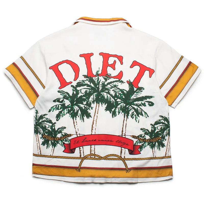 Diet Starts Monday Palm Button Up - White