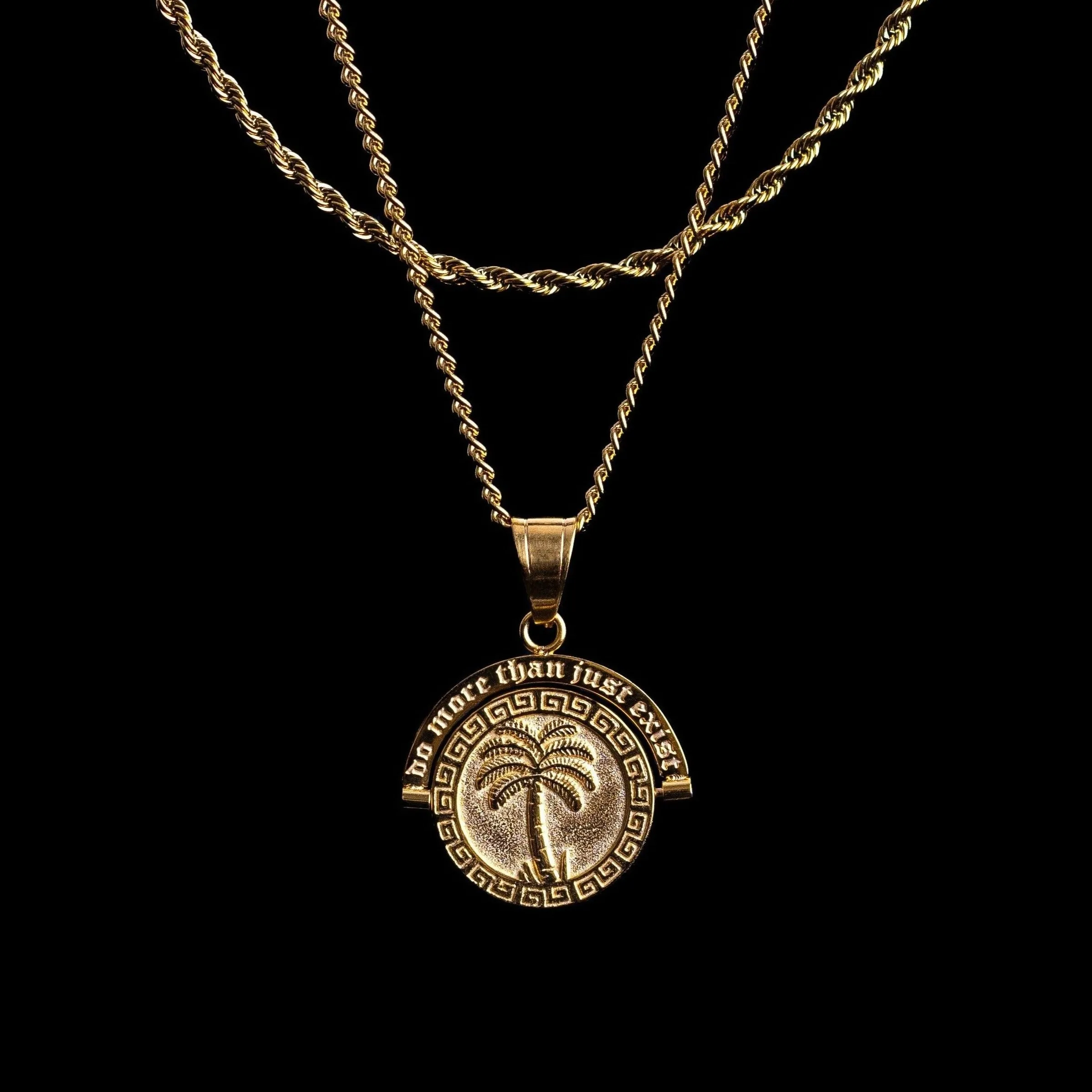 'Do More Than Just Exist' - Double Sided Pendant ( Gold )