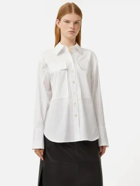 Drawstring Oversized Shirt | White