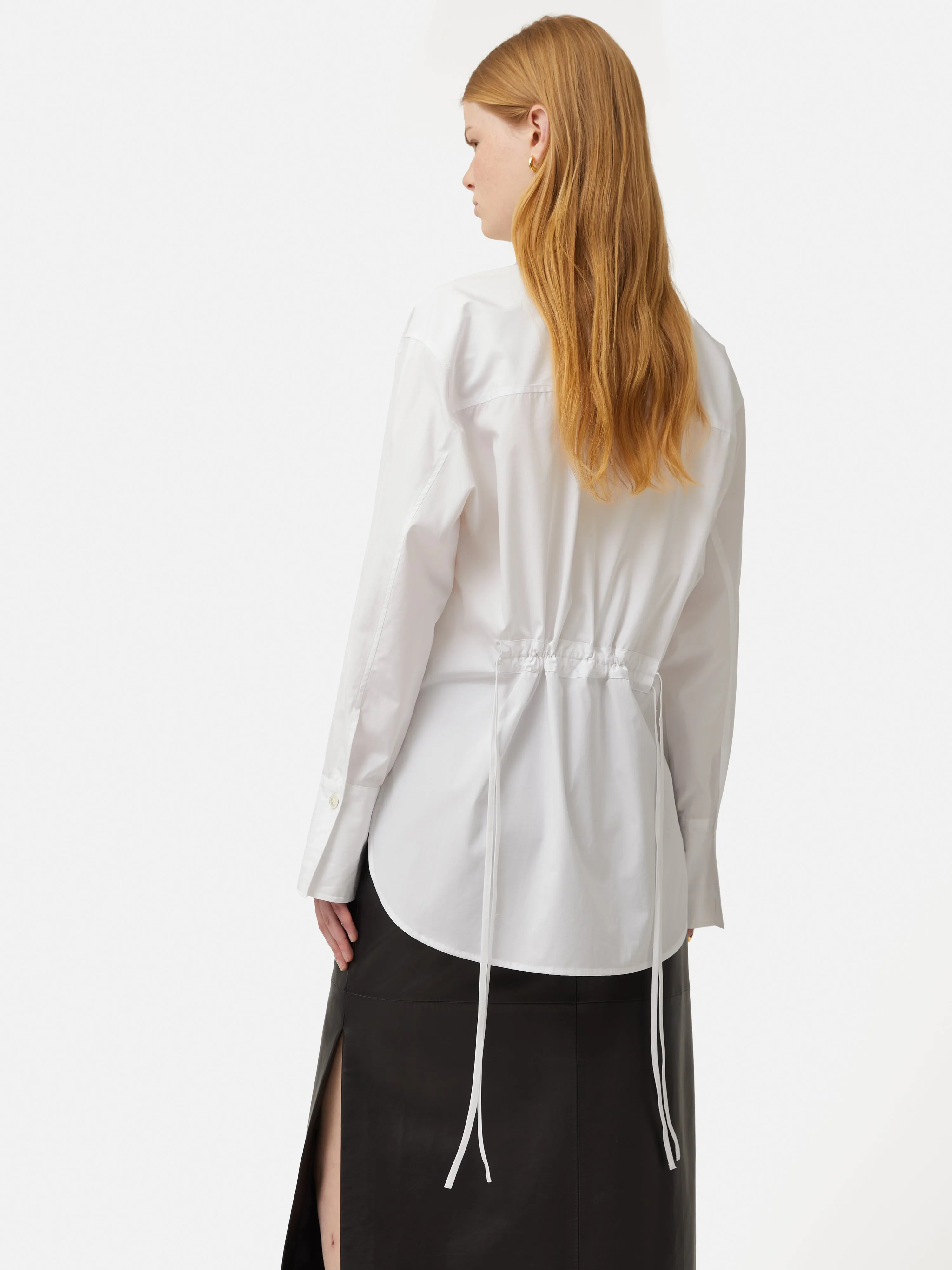 Drawstring Oversized Shirt | White