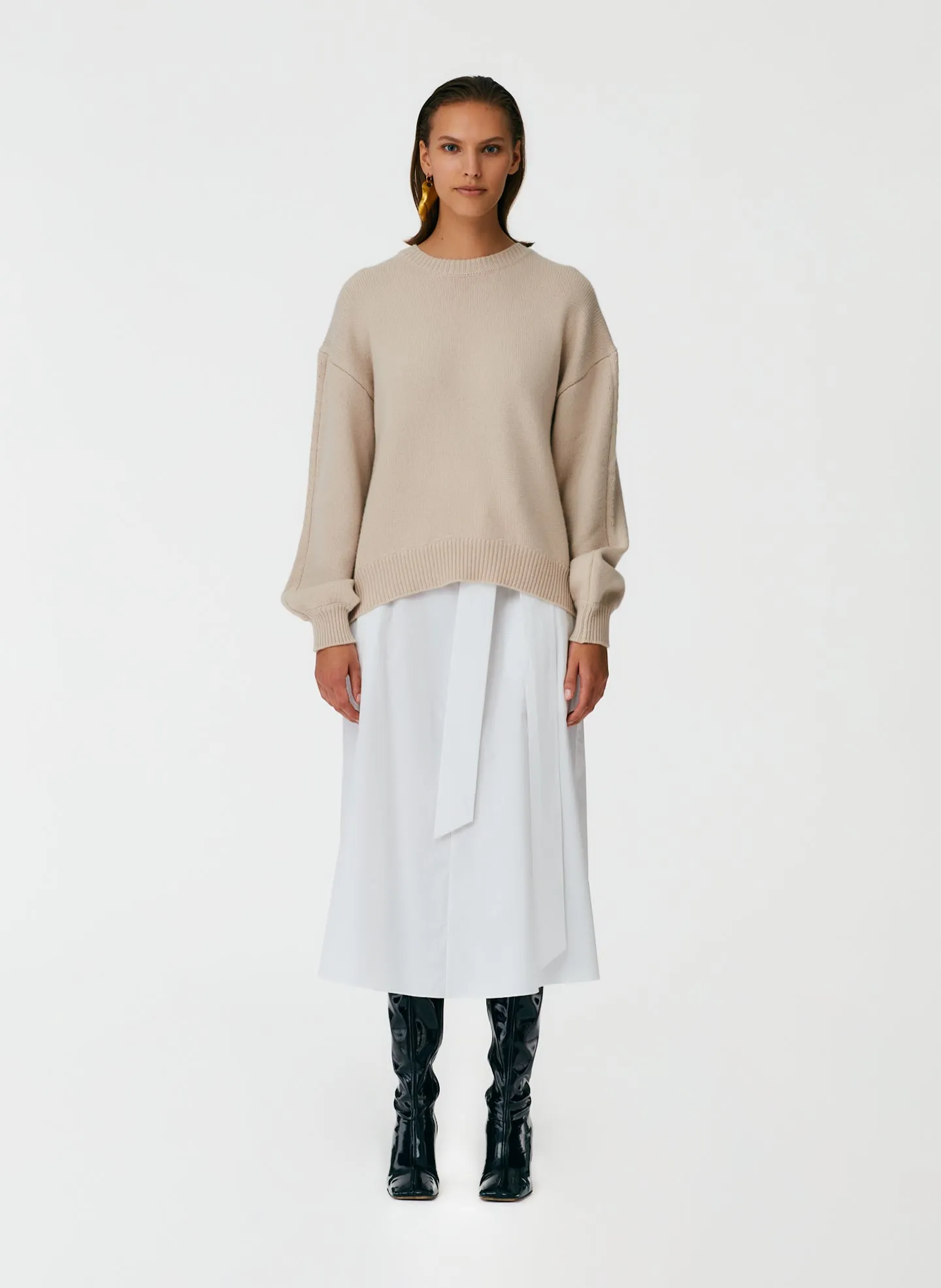 Eco Poplin Back Wrap Skirt