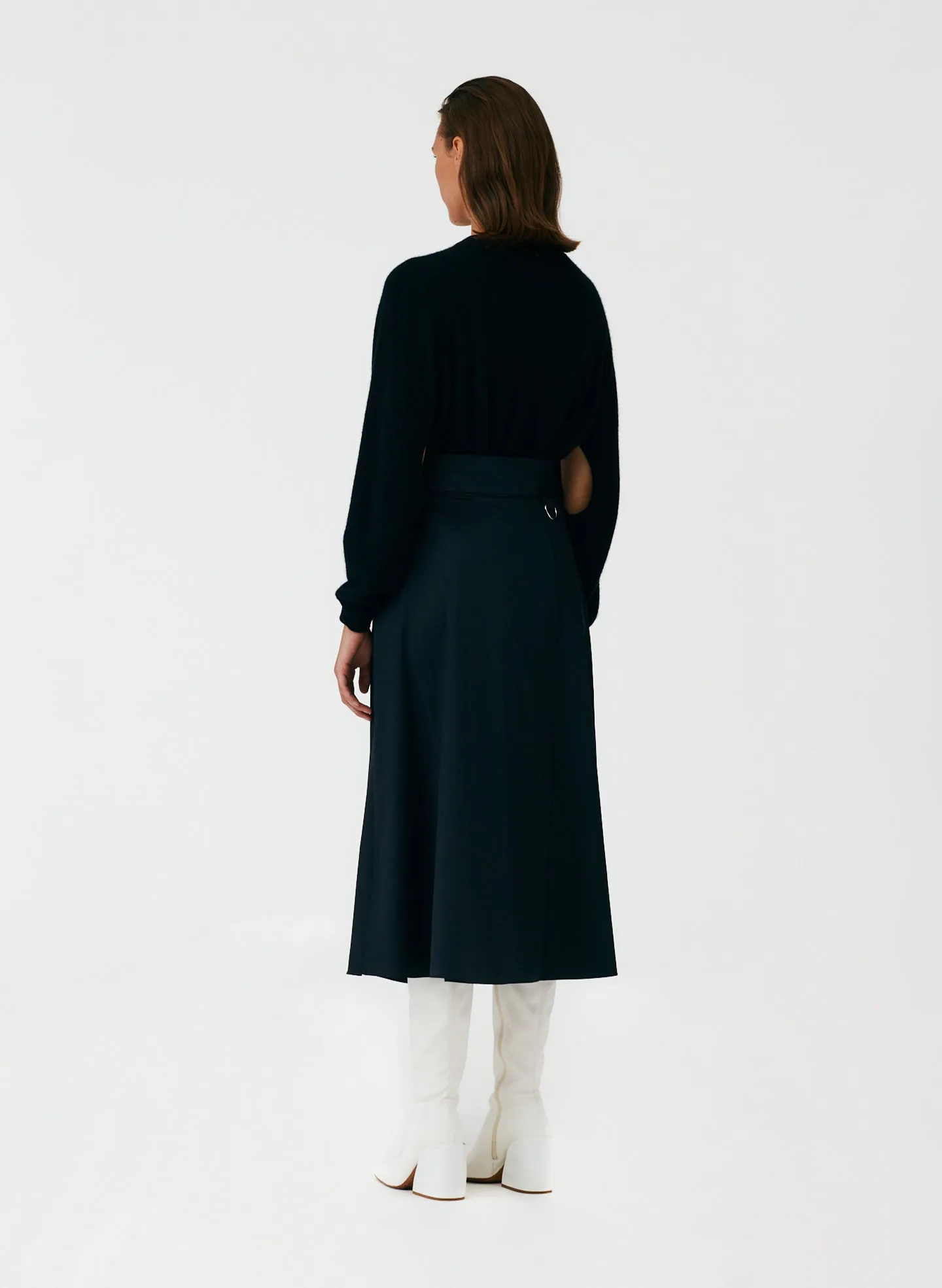 Eco Poplin Back Wrap Skirt