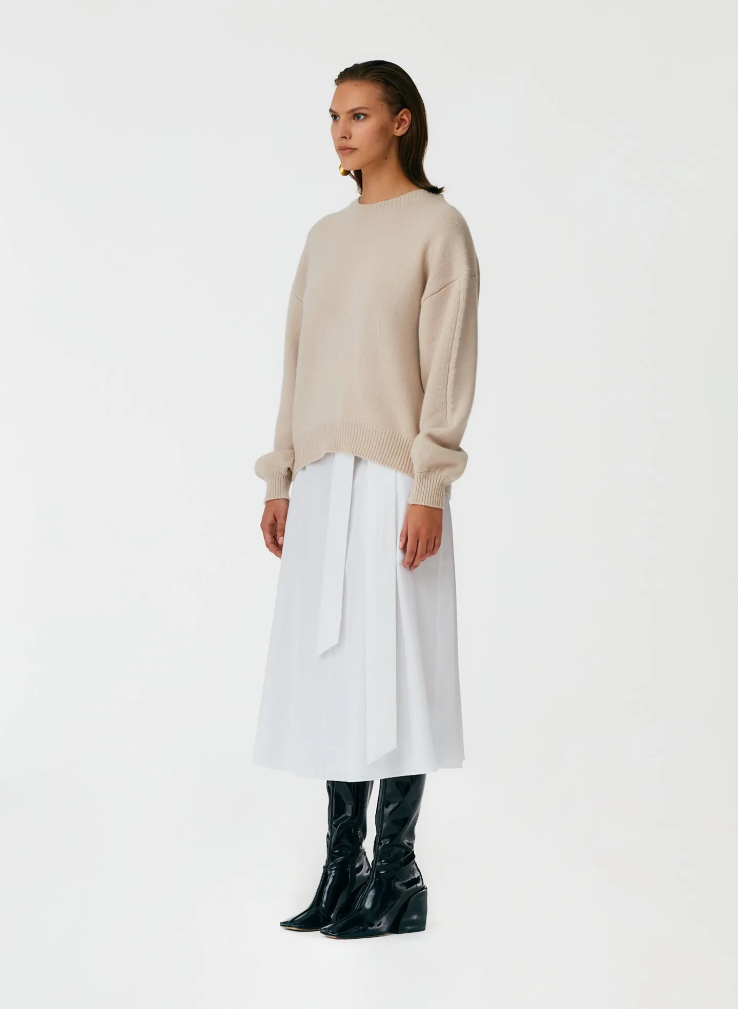 Eco Poplin Back Wrap Skirt