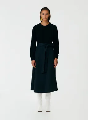 Eco Poplin Back Wrap Skirt