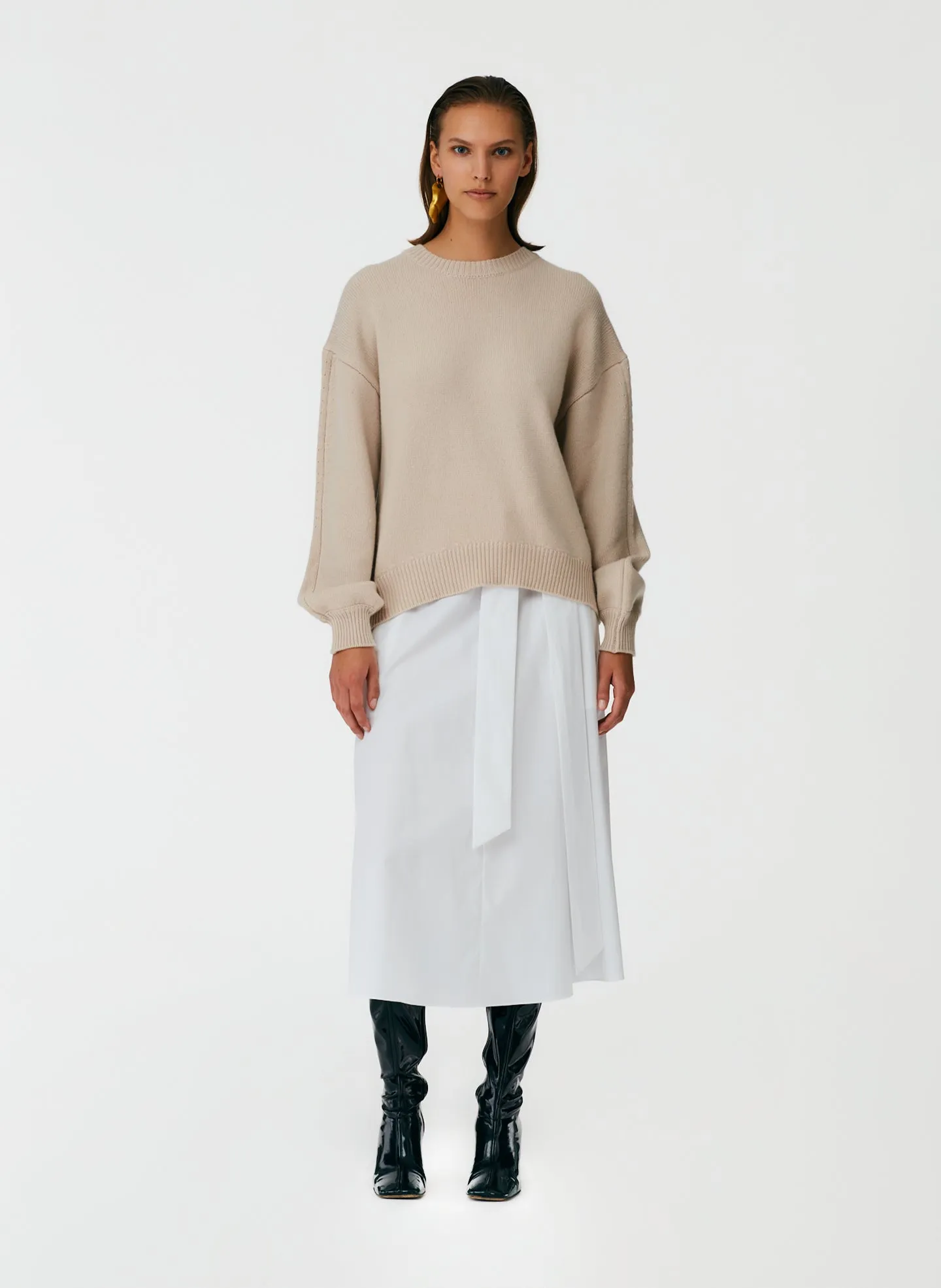 Eco Poplin Back Wrap Skirt