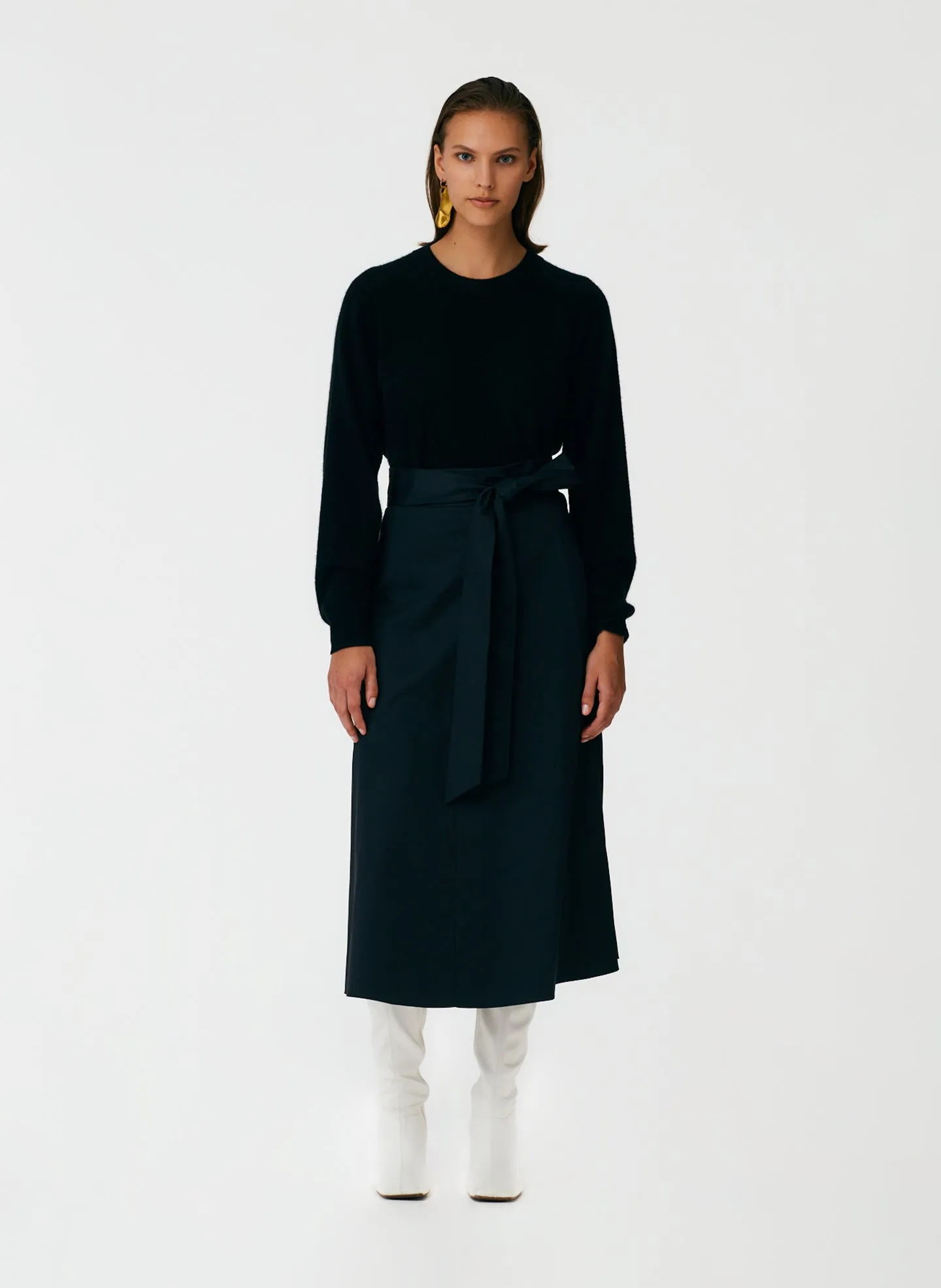 Eco Poplin Back Wrap Skirt