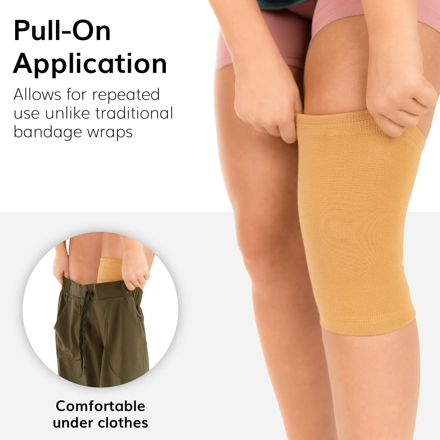 Elastic Slip-on Cotton Fabric Knee Pain Support Sleeve