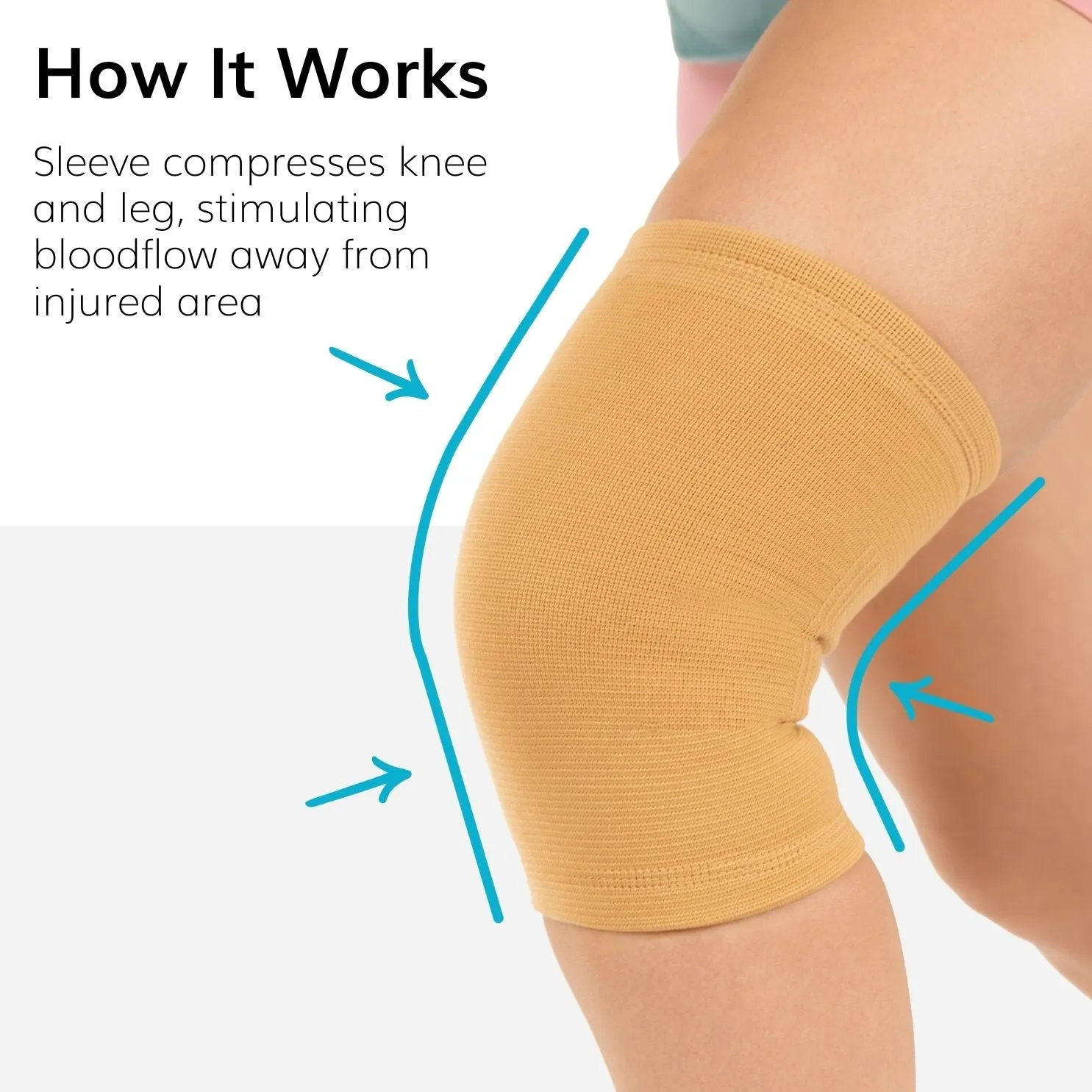 Elastic Slip-on Cotton Fabric Knee Pain Support Sleeve