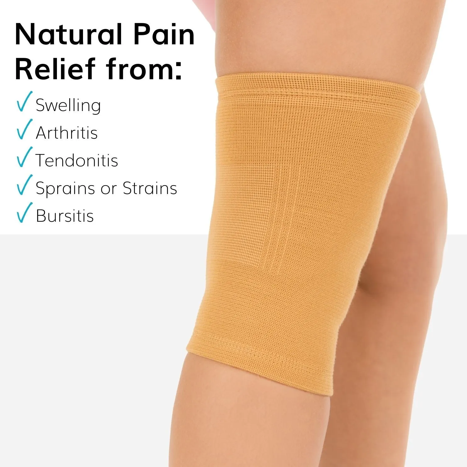 Elastic Slip-on Cotton Fabric Knee Pain Support Sleeve