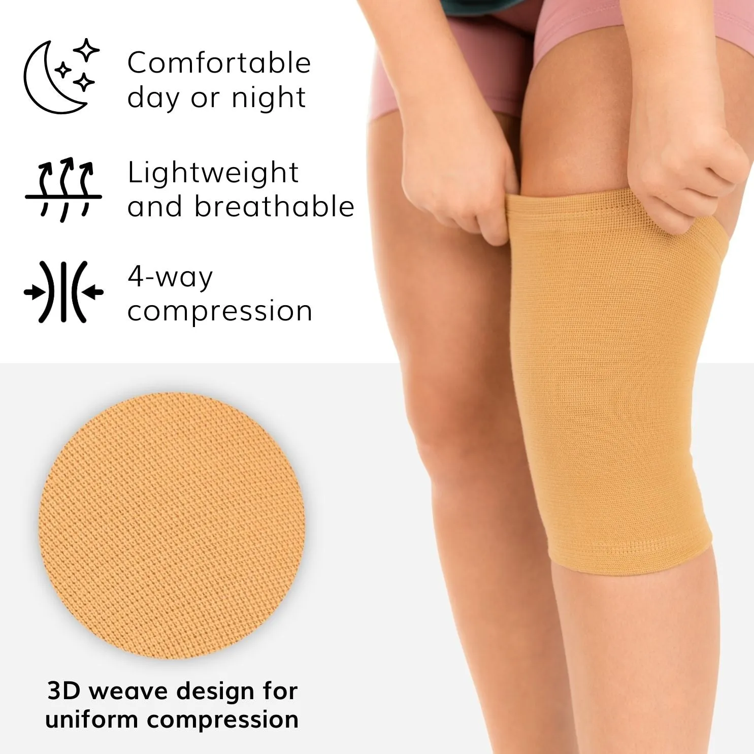 Elastic Slip-on Cotton Fabric Knee Pain Support Sleeve