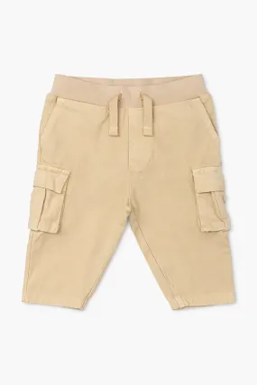 Elastic Waist Cargo Pants_Khaki