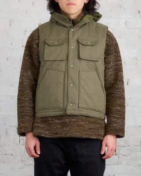 Engineered Garments Field Vest Olive PC Coated Cloth