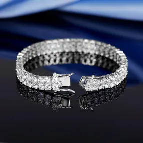 European Hip Hop 3MM Inlaid Zircon Tennis Bracelet Double Row