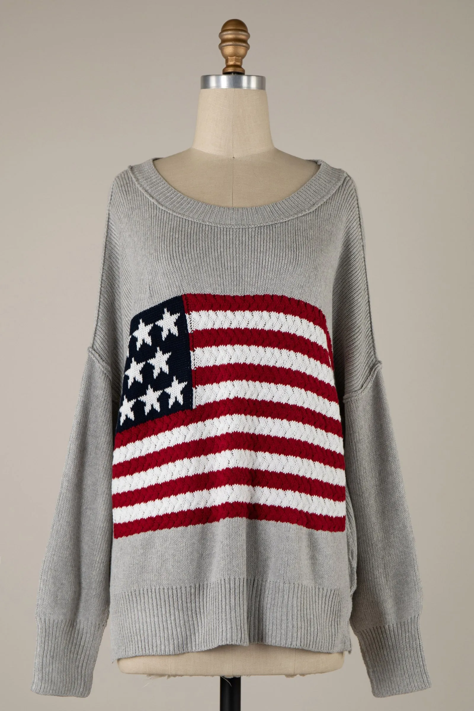 FLAG CROCHET KNIT SWEATER TOP M8167 1 PACK