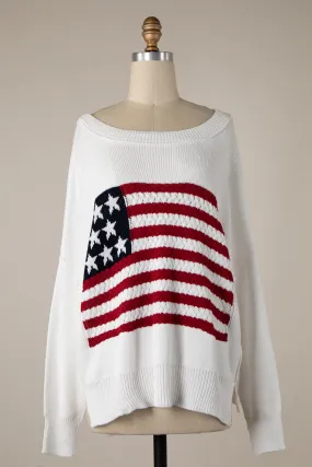 FLAG CROCHET KNIT SWEATER TOP M8167 1 PACK