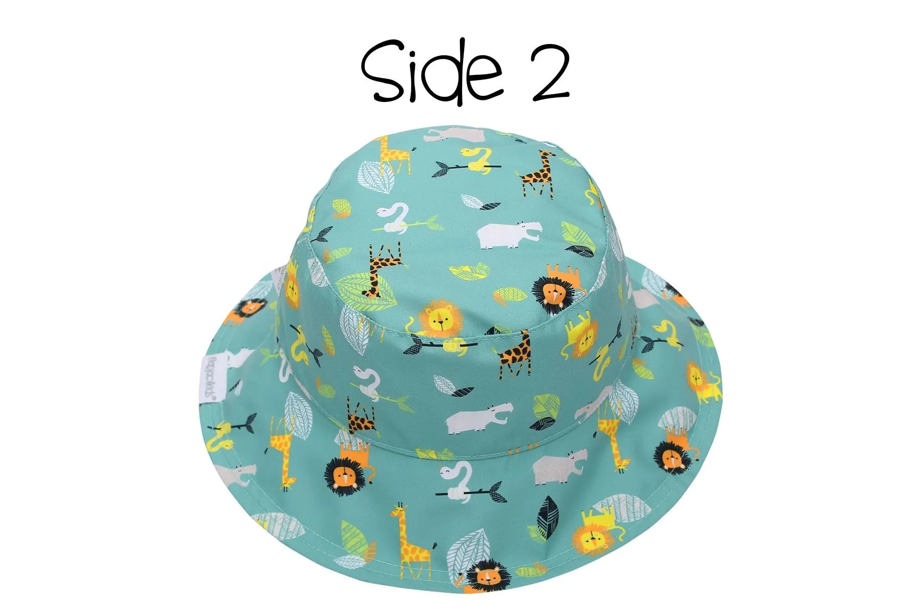 FlapJackKids Kids UPF50  Patterned Sun Hat - Zoo