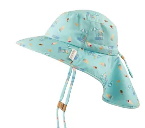 FlapJackKids Kids UPF50  Sun Hat with Neck Cape - Seaside