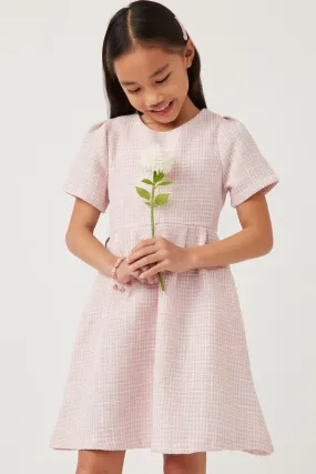 Girls Tweed Dress in Pink