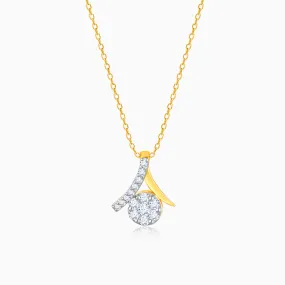 Gold Tantalising Twist Diamond Pendant