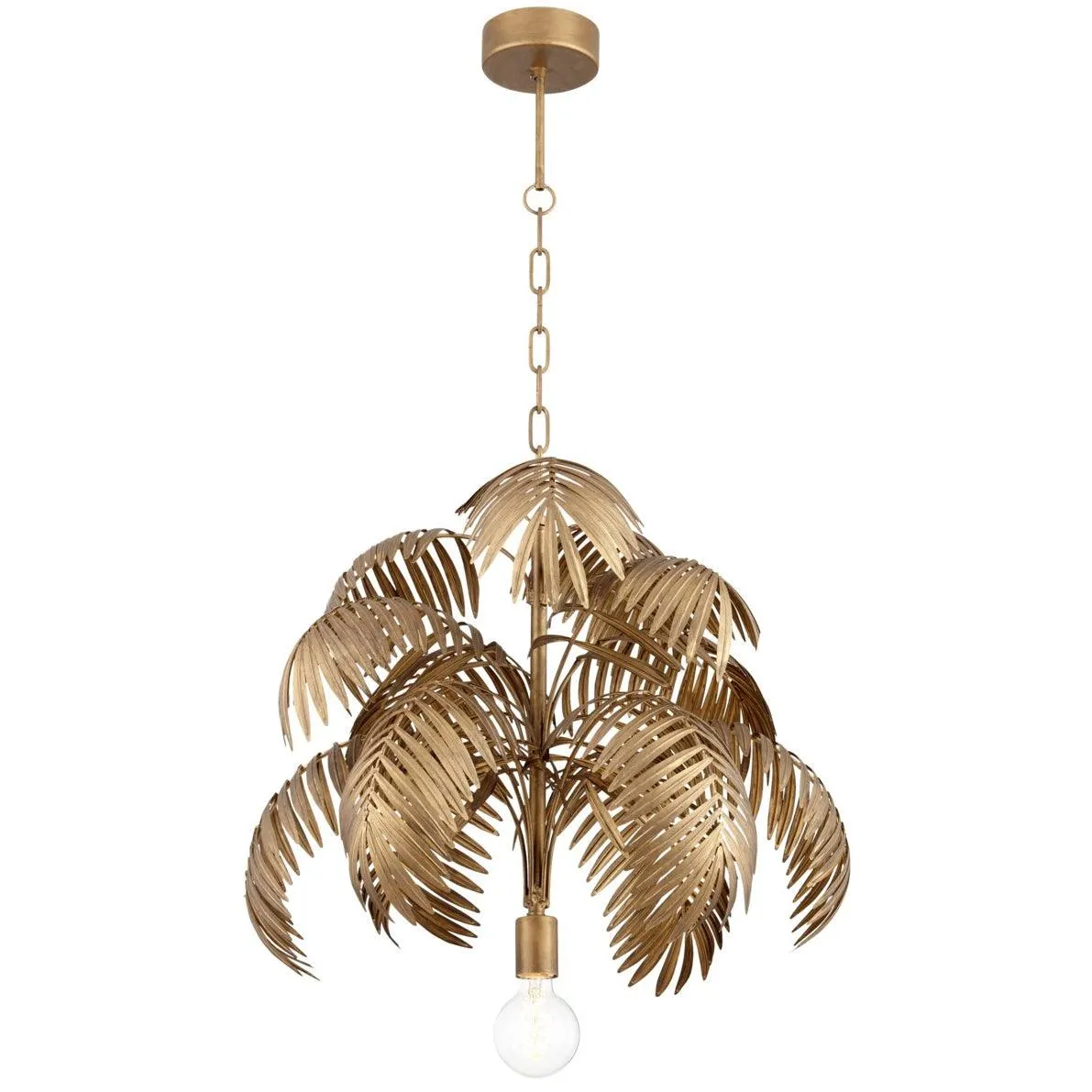 Golden Palm Metal Chandelier