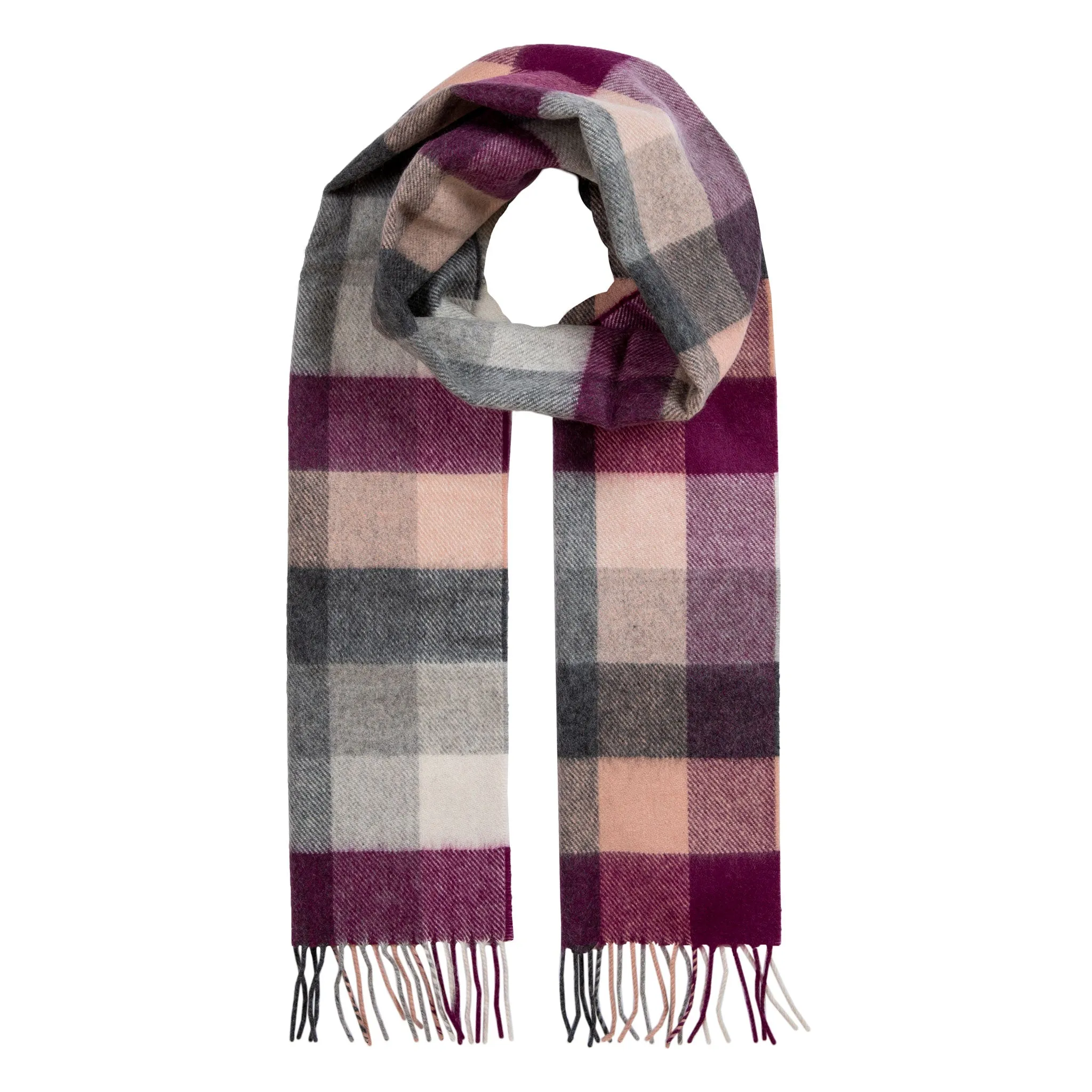 Heritage Plaid Check Cashmere Scarf with Tassels