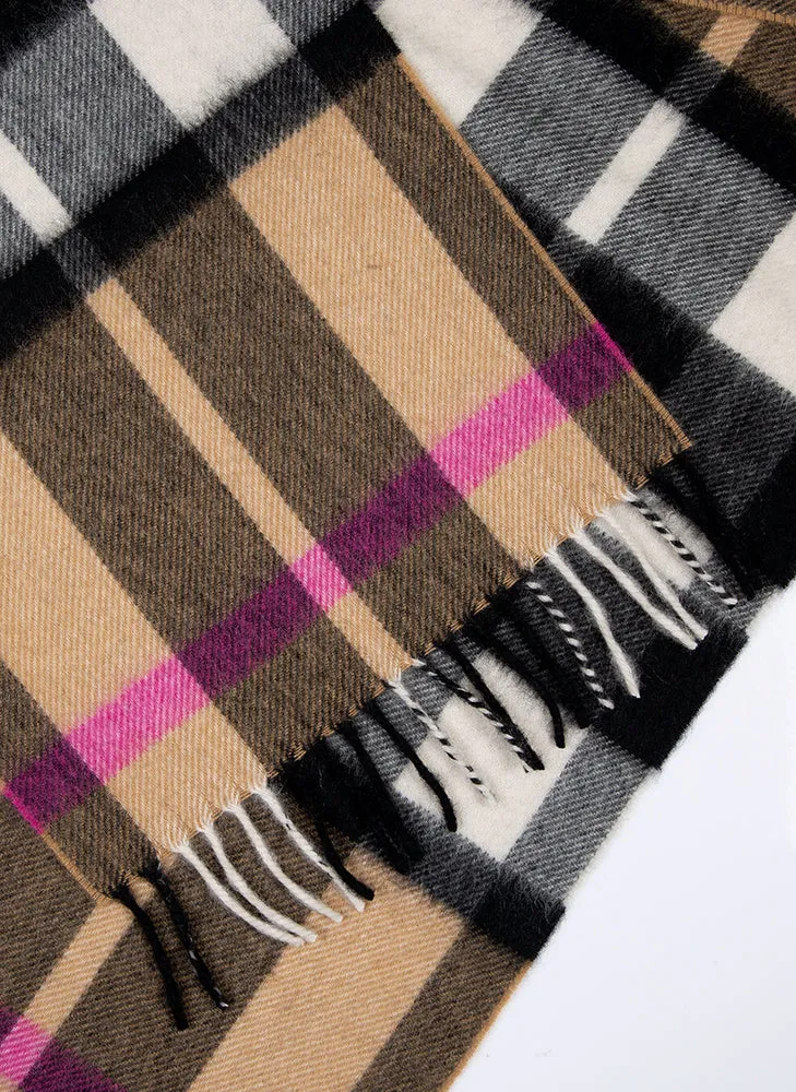 Heritage Plaid Check Cashmere Scarf with Tassels