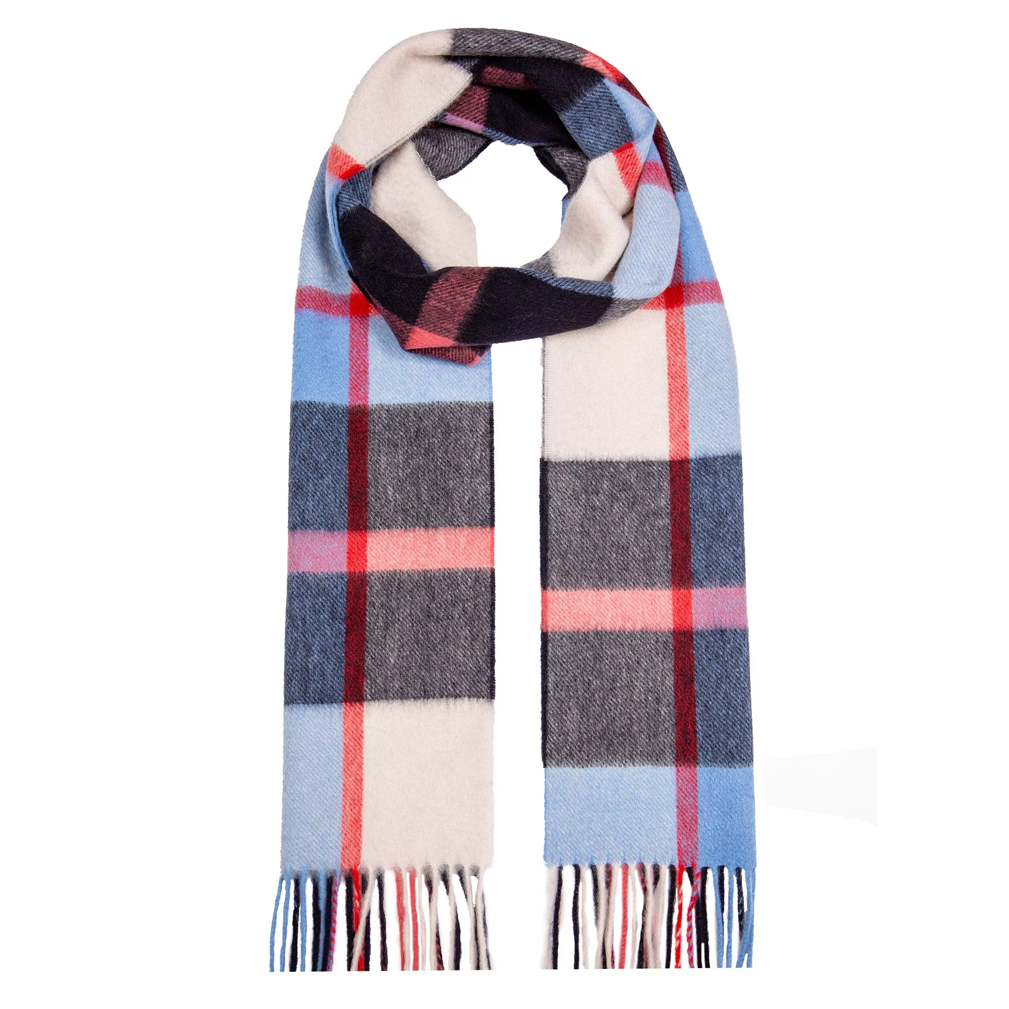 Heritage Plaid Check Cashmere Scarf with Tassels